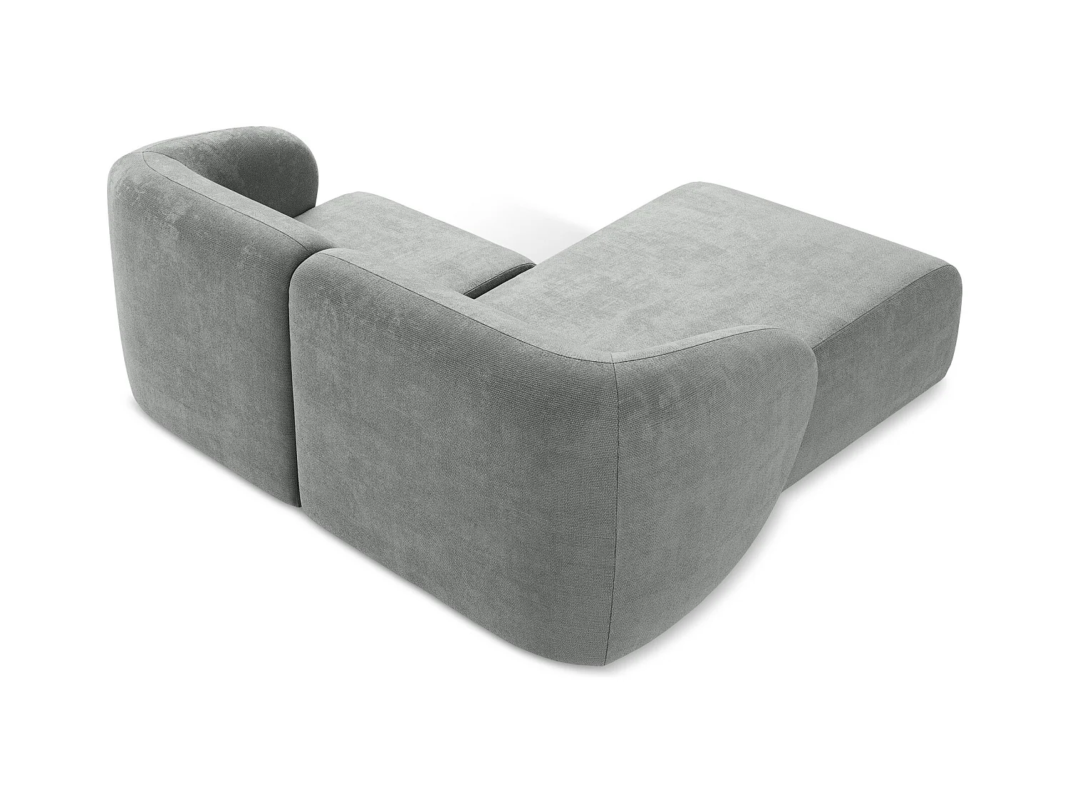 Canapé d'angle 2,5 places modulaire gauche en tissu chenille - gris - LANI