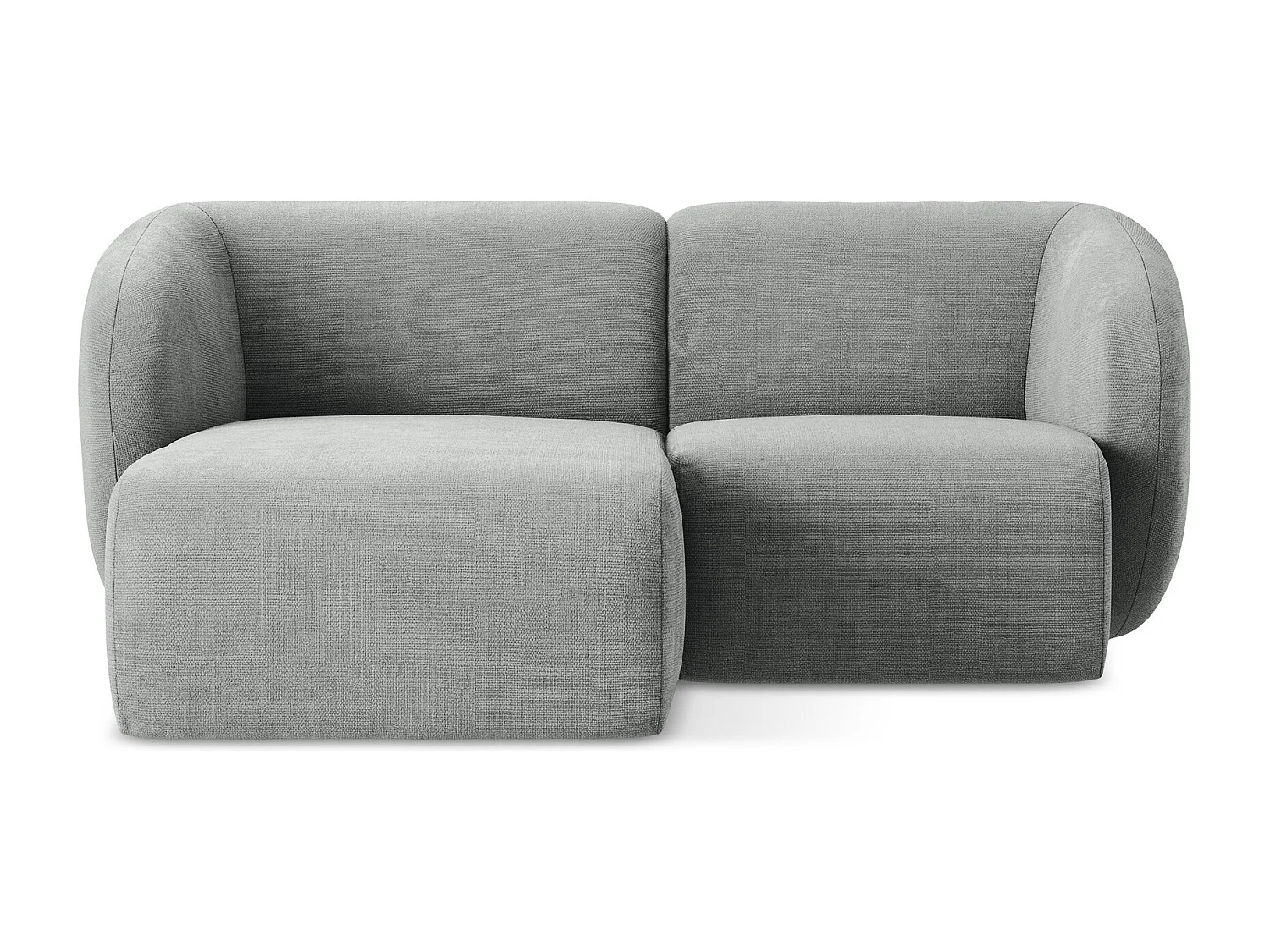 Canapé d'angle 2,5 places modulaire gauche en tissu chenille - gris - LANI