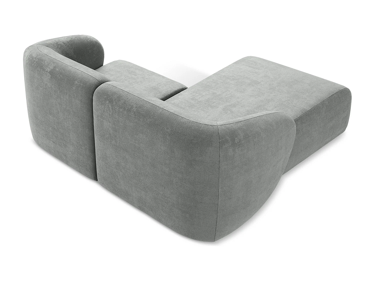 Canapé d'angle 2,5 places modulaire gauche en tissu chenille - gris - LANI