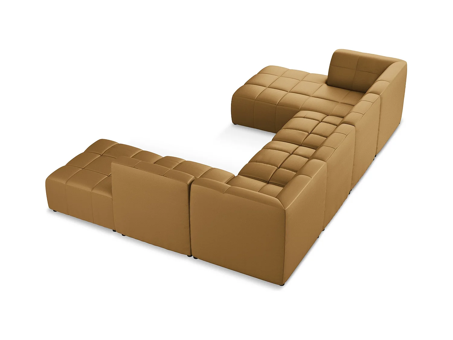 Panoramische hoekbank van karmel kunstleer - ALOHA