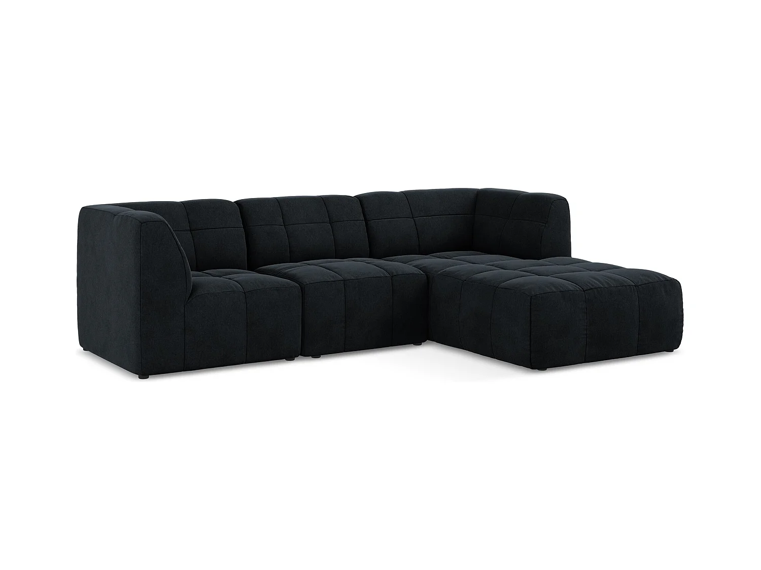 Modulaire hoekbank rechts van koningsblauw velours - ALOHA