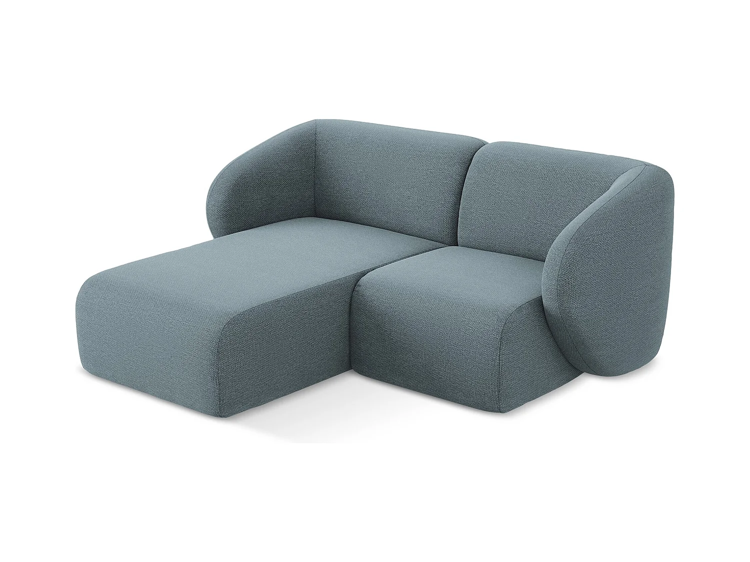 Modulaire hoekbank links van jeans bouclé - LANI