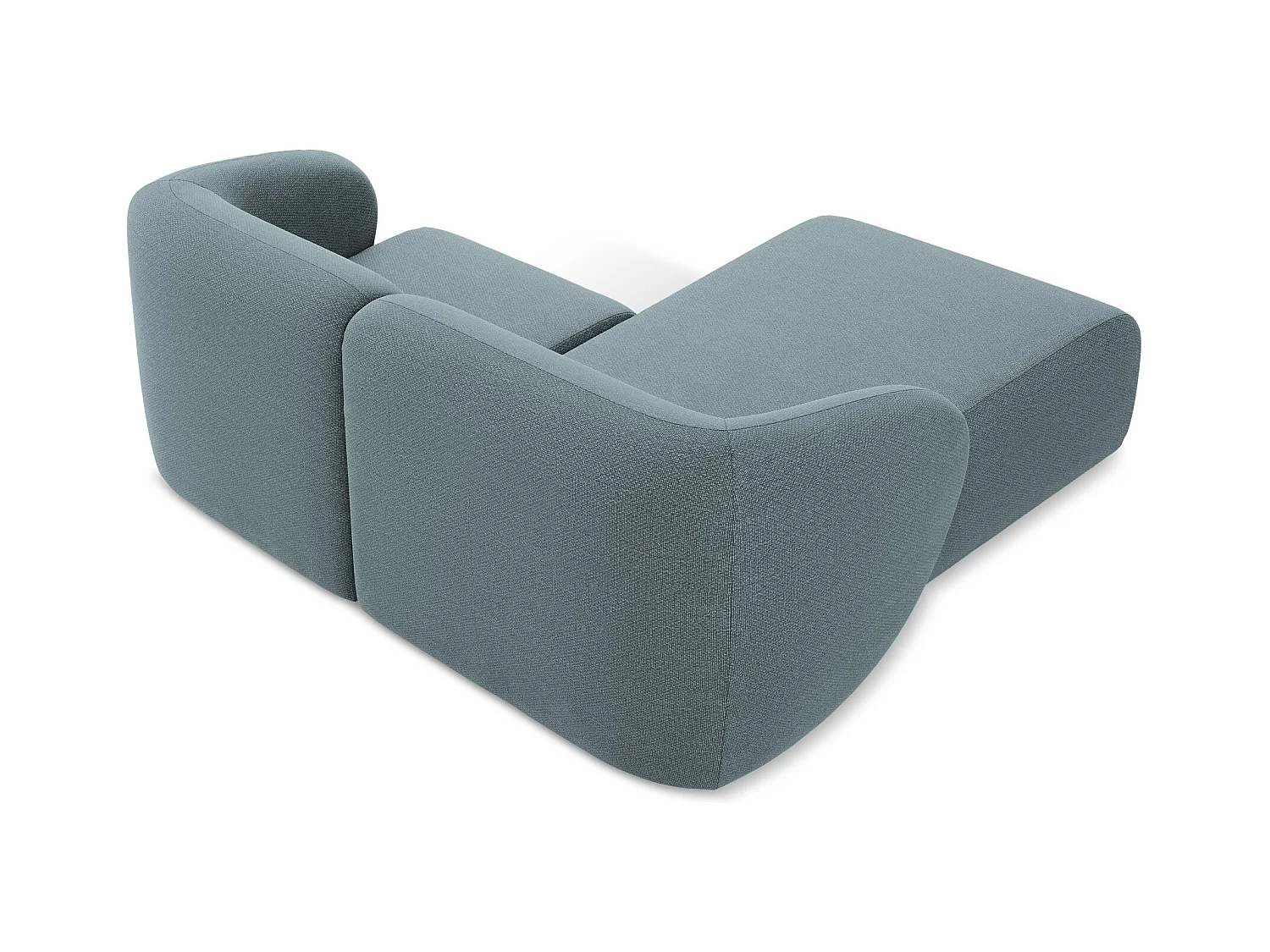 Modulaire hoekbank links van jeans bouclé - LANI