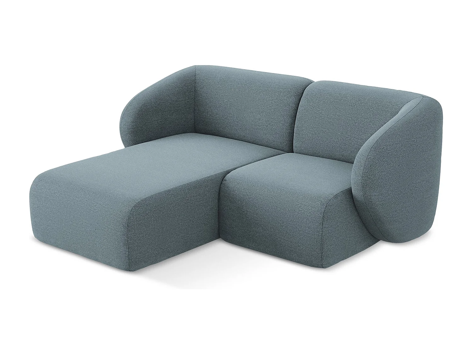 Modulaire hoekbank links van jeans bouclé - LANI