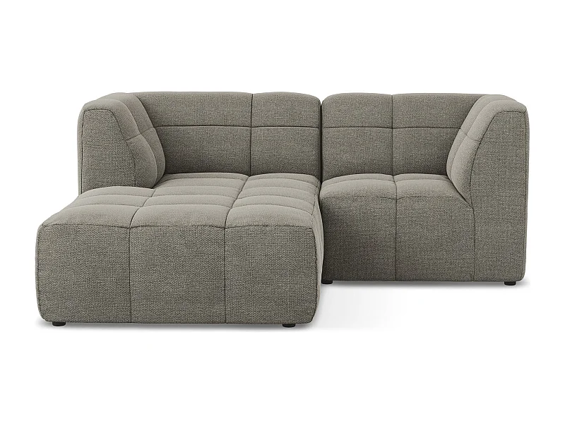 Modulaire hoekbank links van grijs bouclé - ALOHA