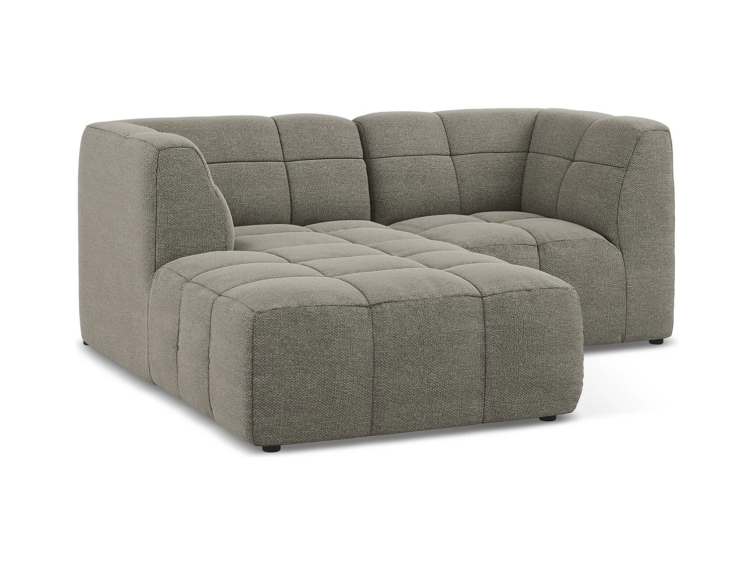 Narożnik lewostronny - z tkaniny bouclé - szary - ALOHA