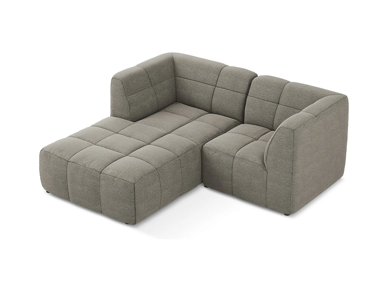 Narożnik lewostronny - z tkaniny bouclé - szary - ALOHA