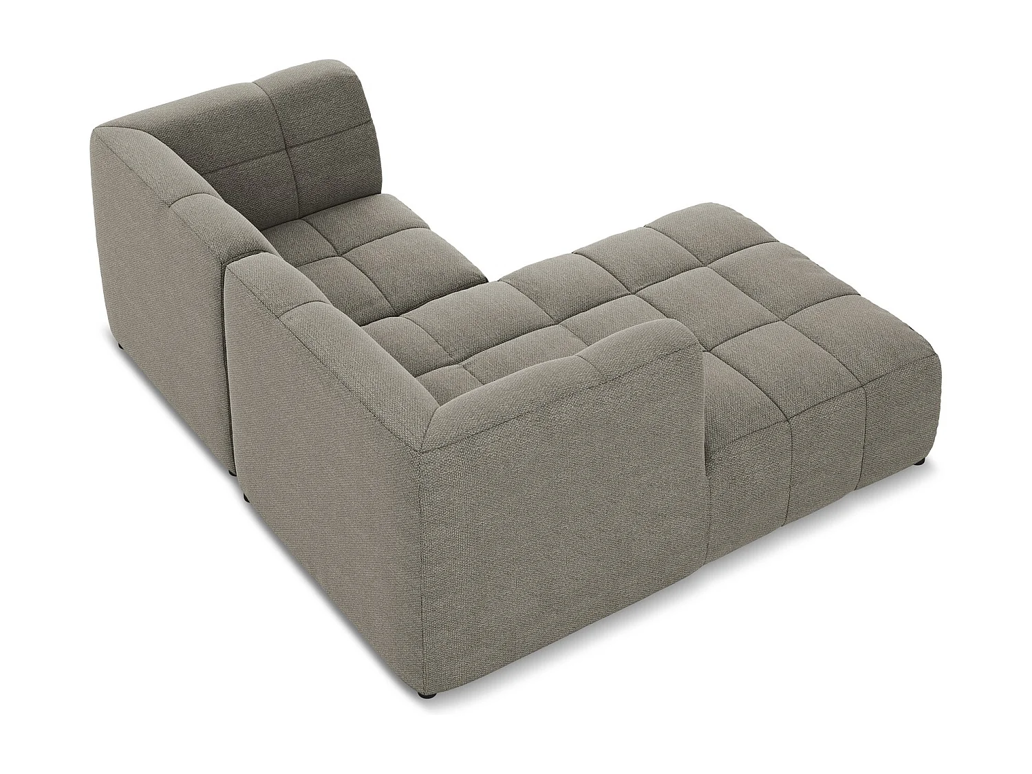 Narożnik lewostronny - z tkaniny bouclé - szary - ALOHA