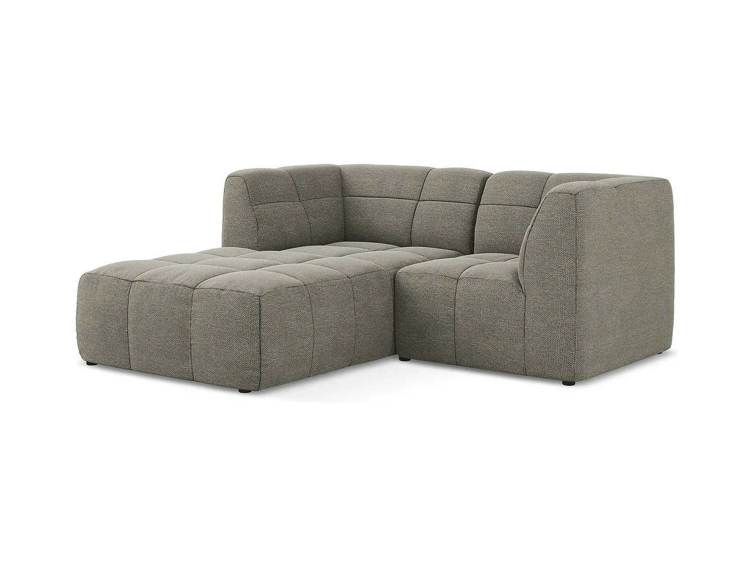 2,5-Sitzer Modulares Ecksofa - Ecke Links - Bouclé - Grau - ALOHA