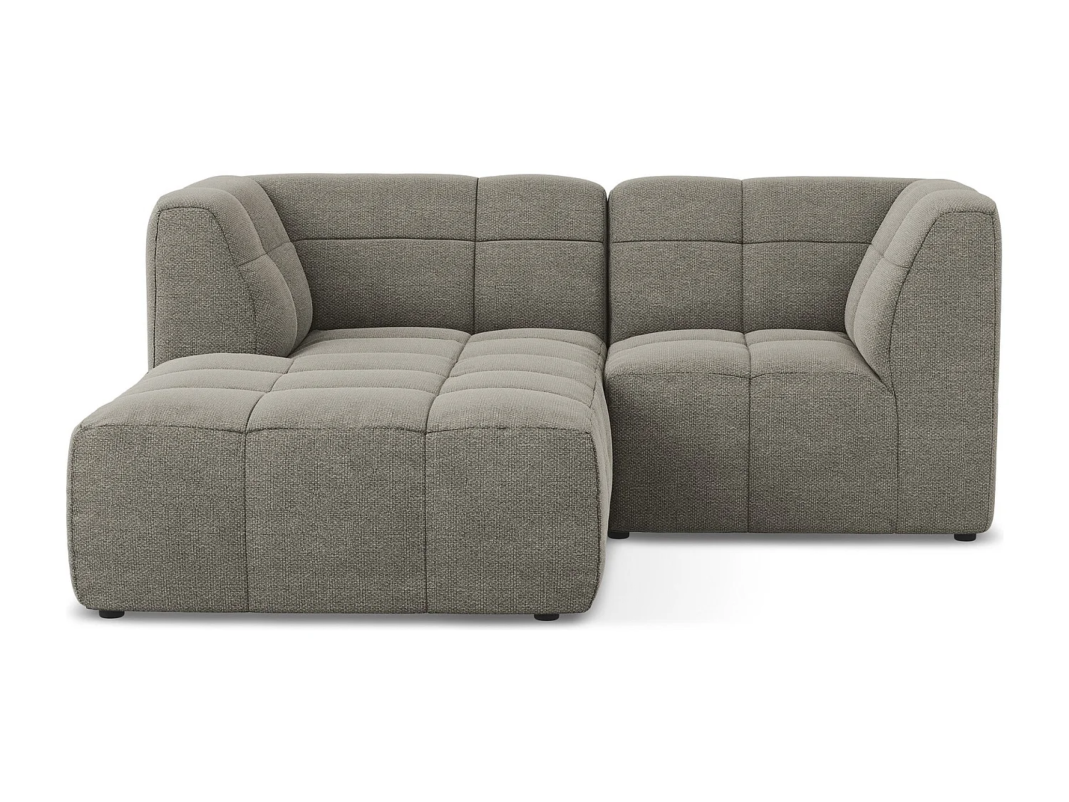 Narożnik lewostronny - z tkaniny bouclé - szary - ALOHA