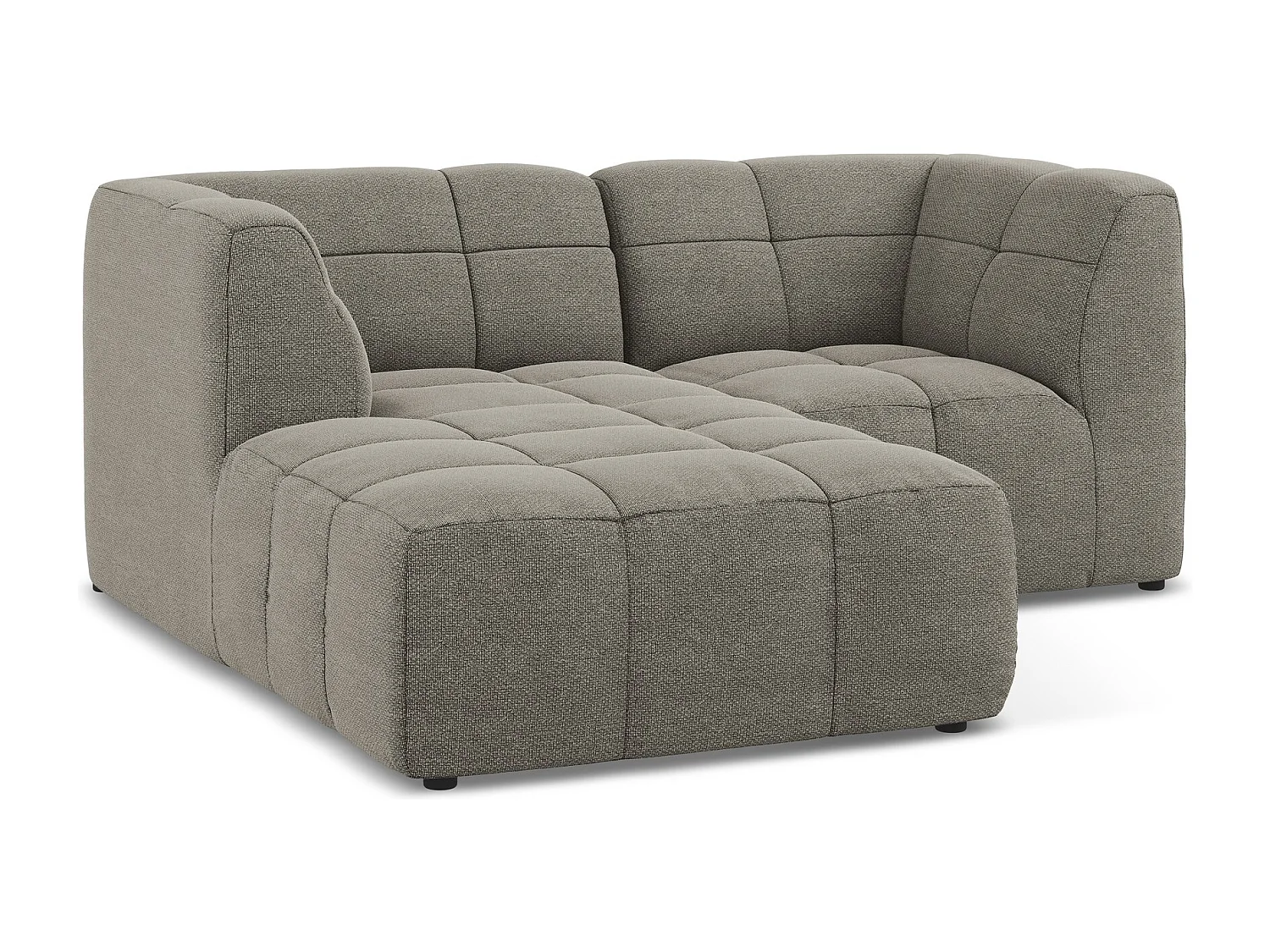 Narożnik lewostronny - z tkaniny bouclé - szary - ALOHA