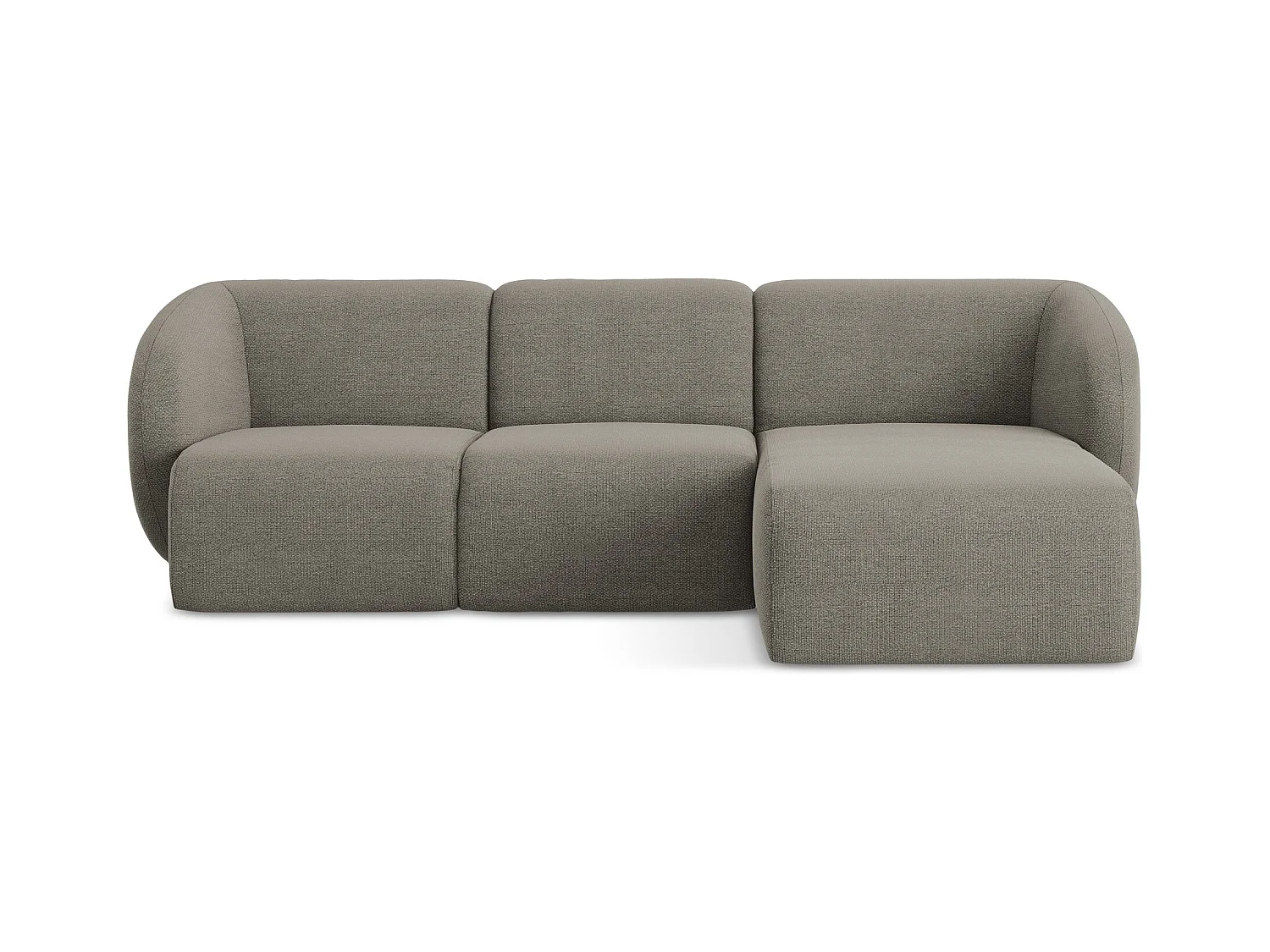 3-Sitzer Modulares Ecksofa - Ecke Rechts - Bouclé - Grau - LANI
