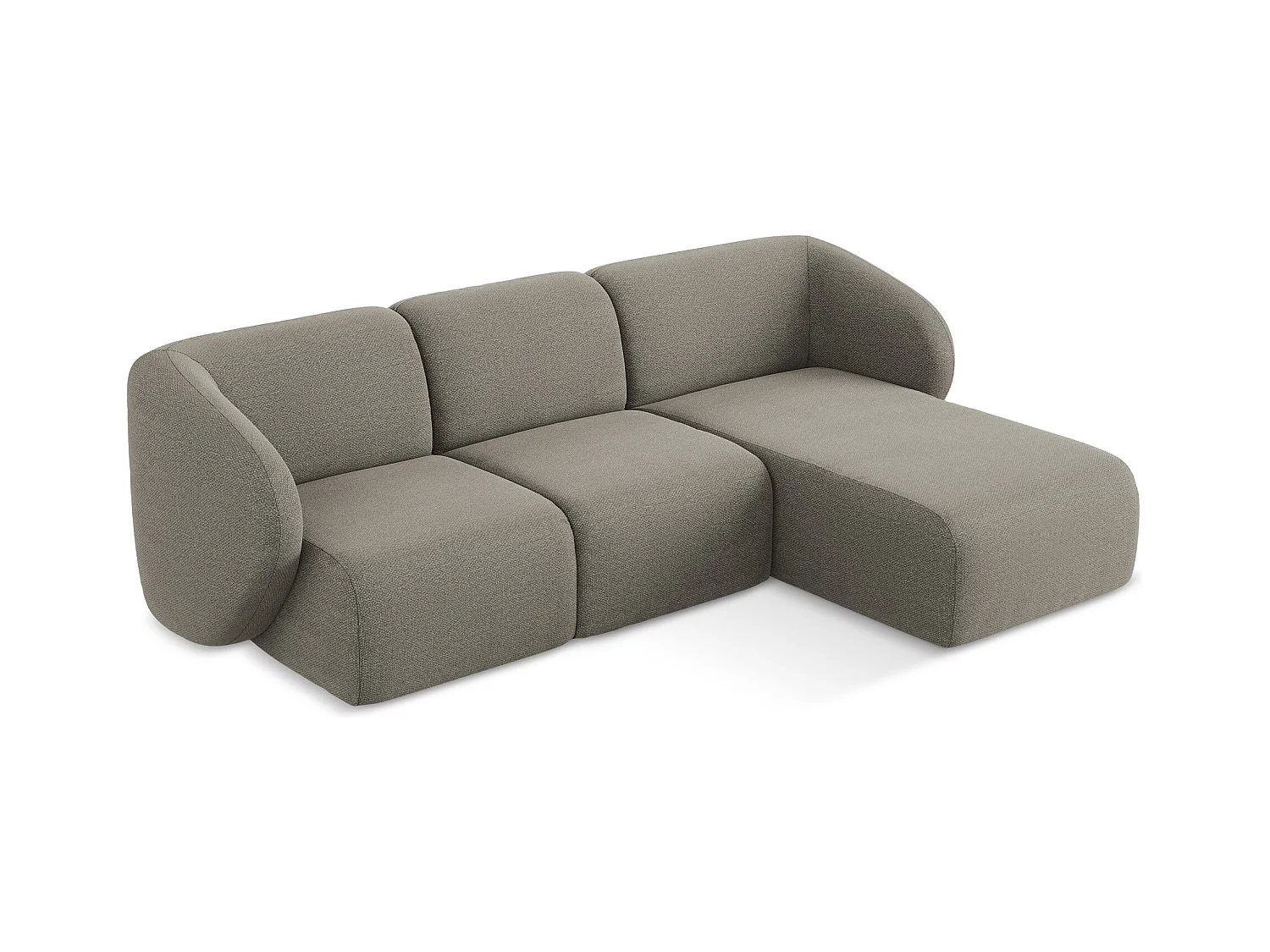 3-Sitzer Modulares Ecksofa - Ecke Rechts - Bouclé - Grau - LANI