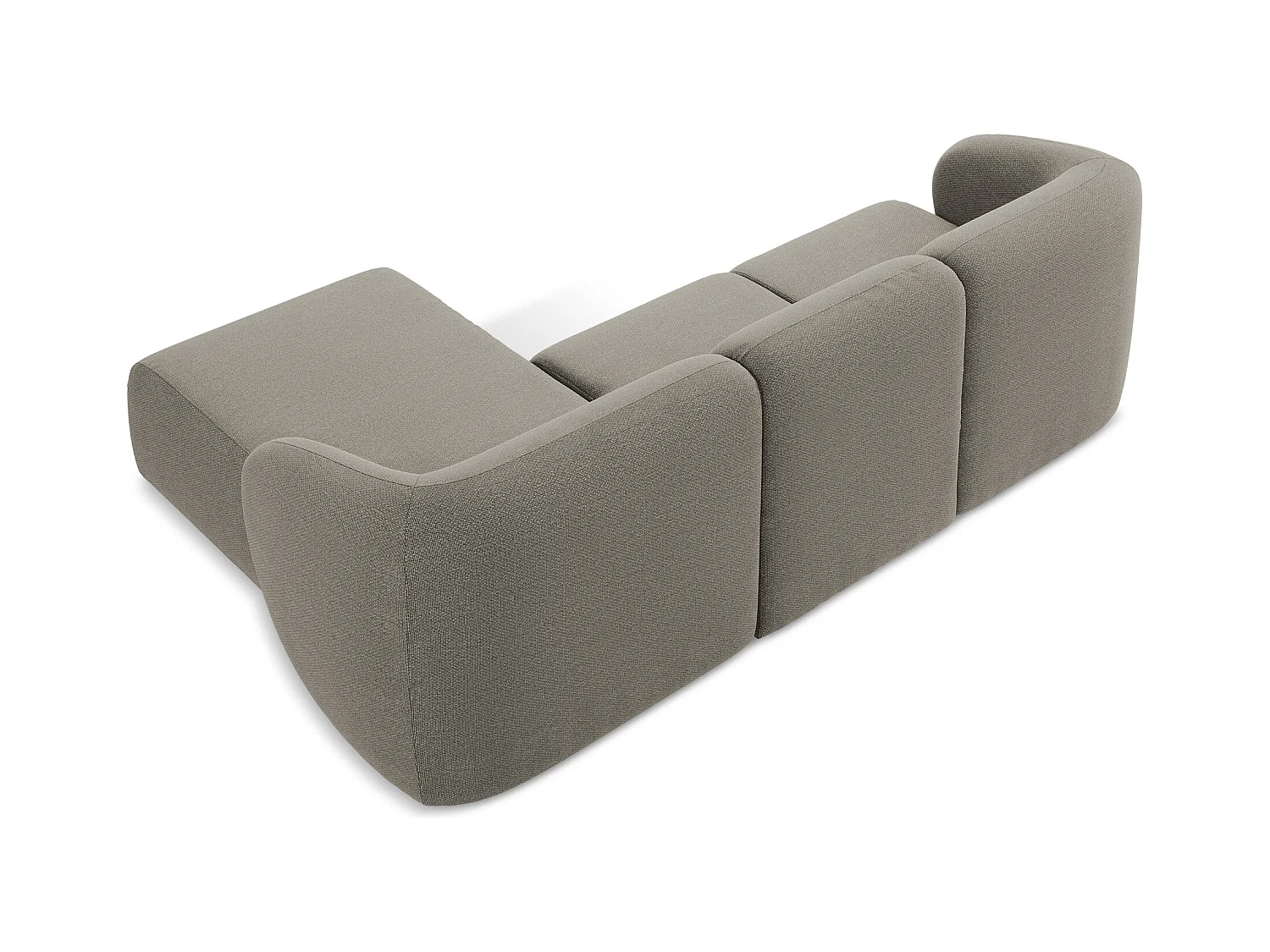 3-Sitzer Modulares Ecksofa - Ecke Rechts - Bouclé - Grau - LANI