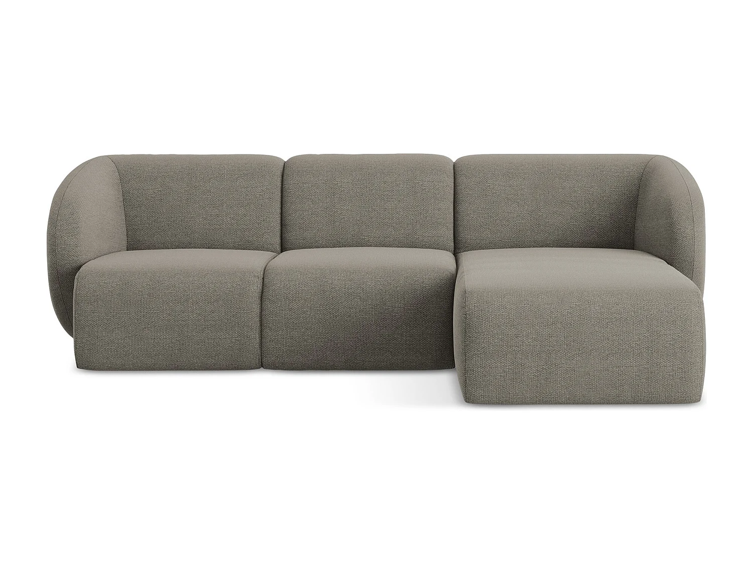 Modulaire hoekbank rechts van grijs bouclé - LANI