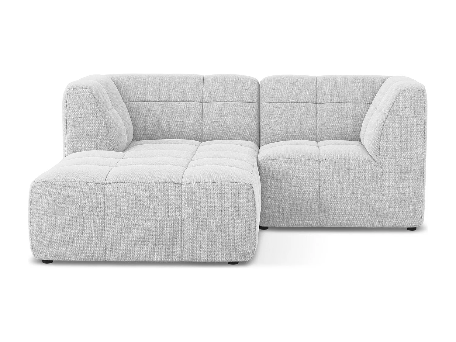 Modulaire hoekbank links van zilver bouclé - ALOHA