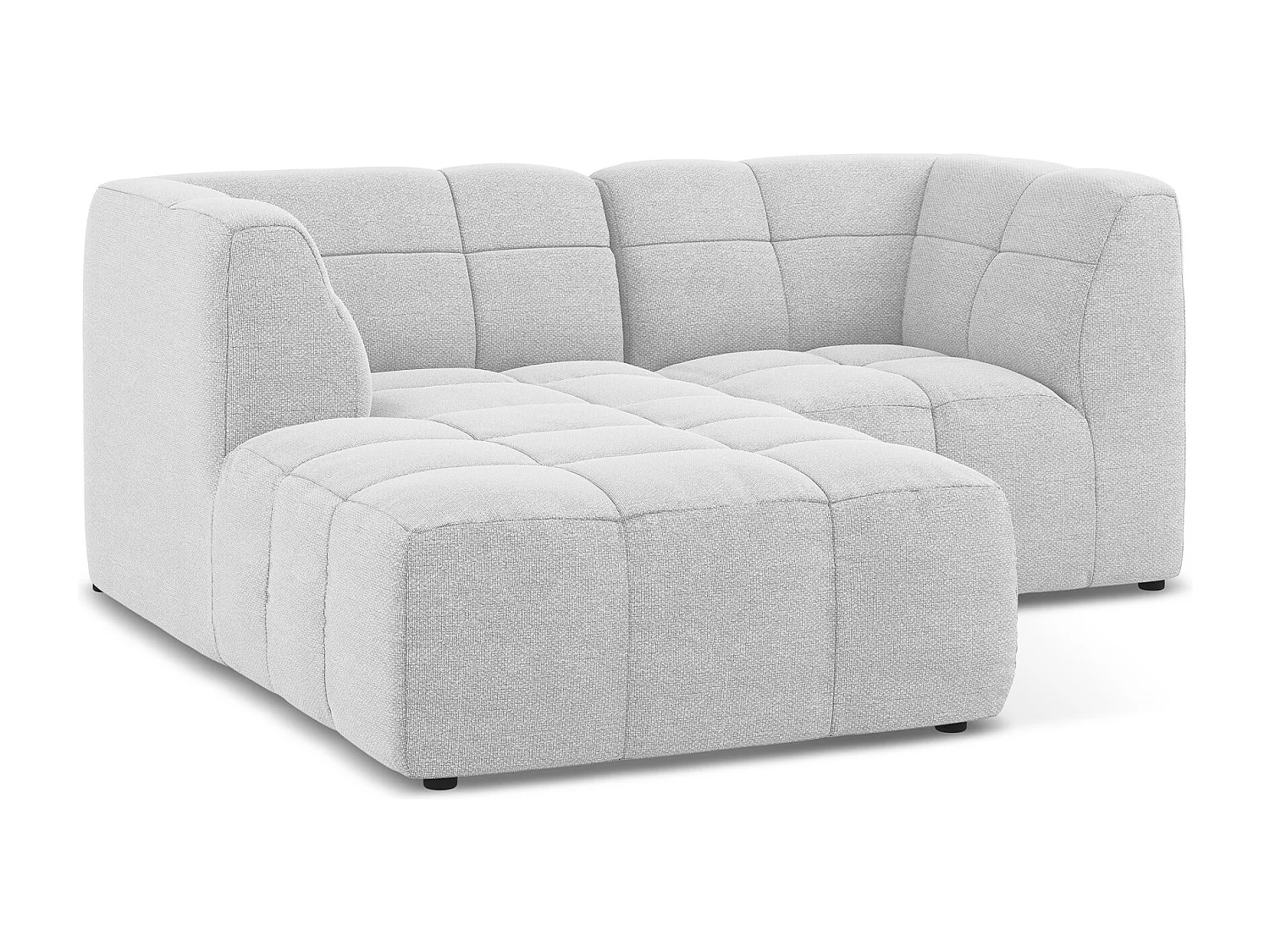 Modulaire hoekbank links van zilver bouclé - ALOHA