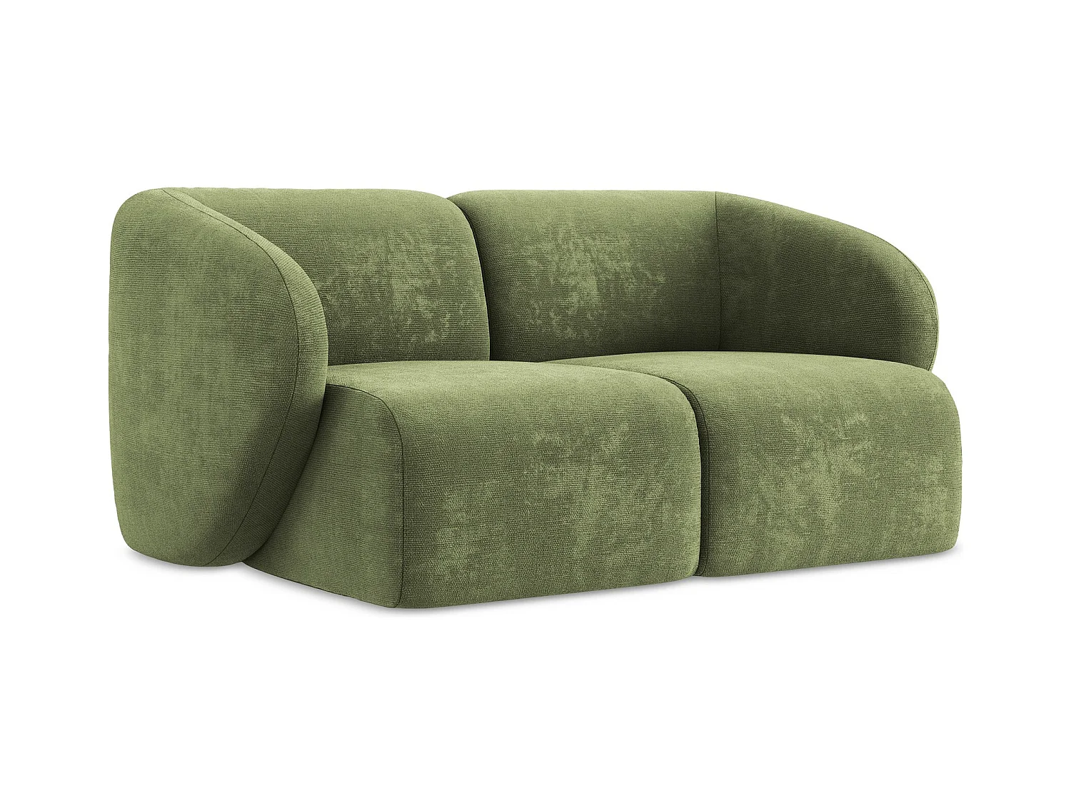 Canapé modulable 2 places en tissu chenille - vert - LANI