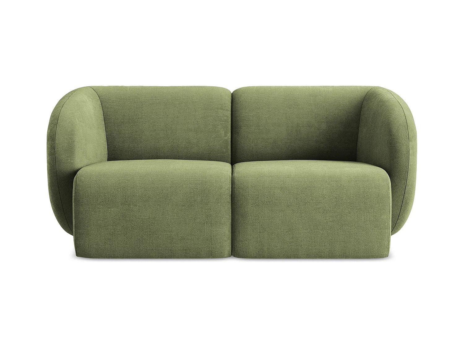 Canapé modulable 2 places en tissu chenille - vert - LANI