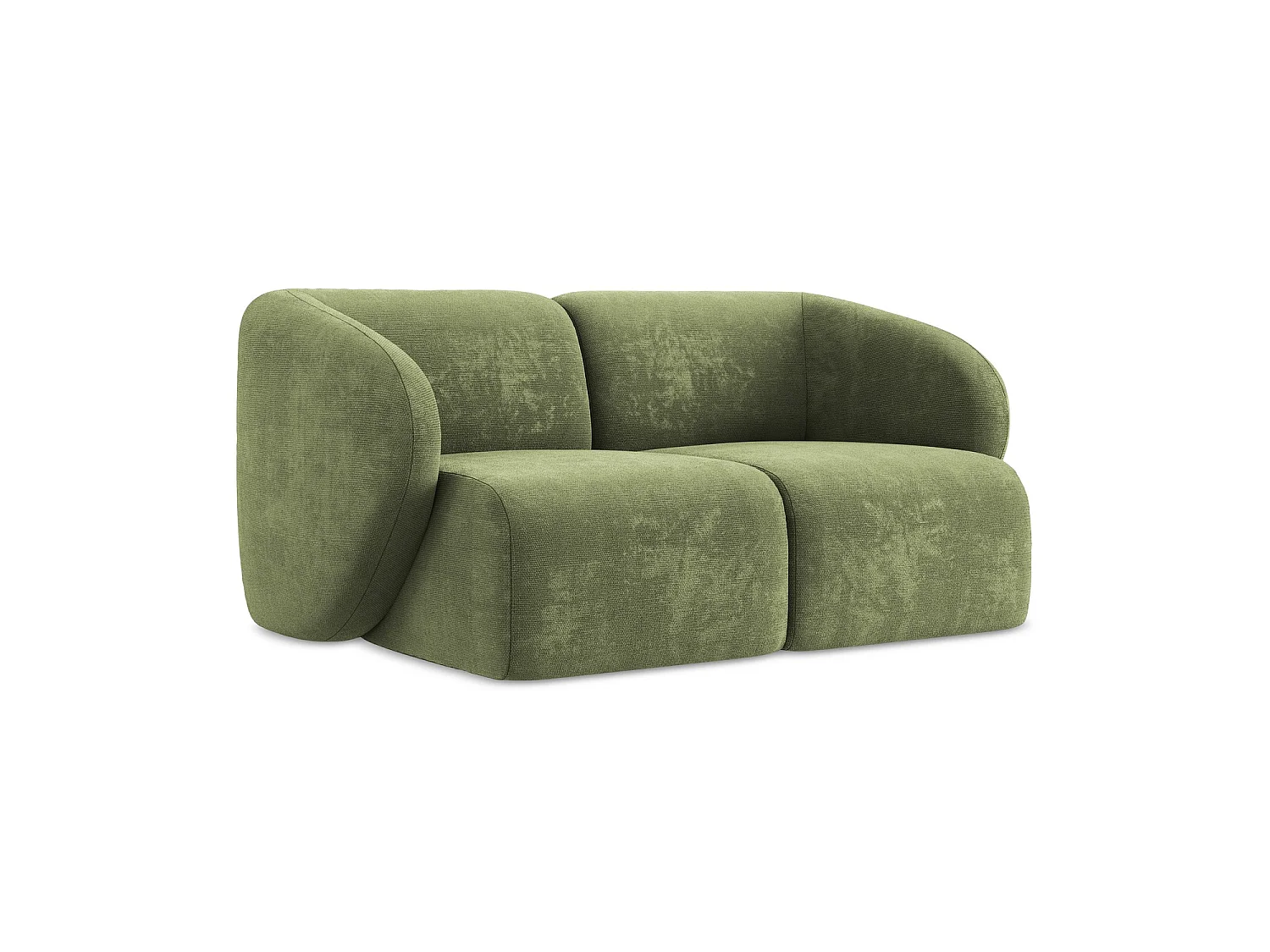 Modułowa sofa 2-osobowa - z tkaniny szenilowej - zielony - CERVO
