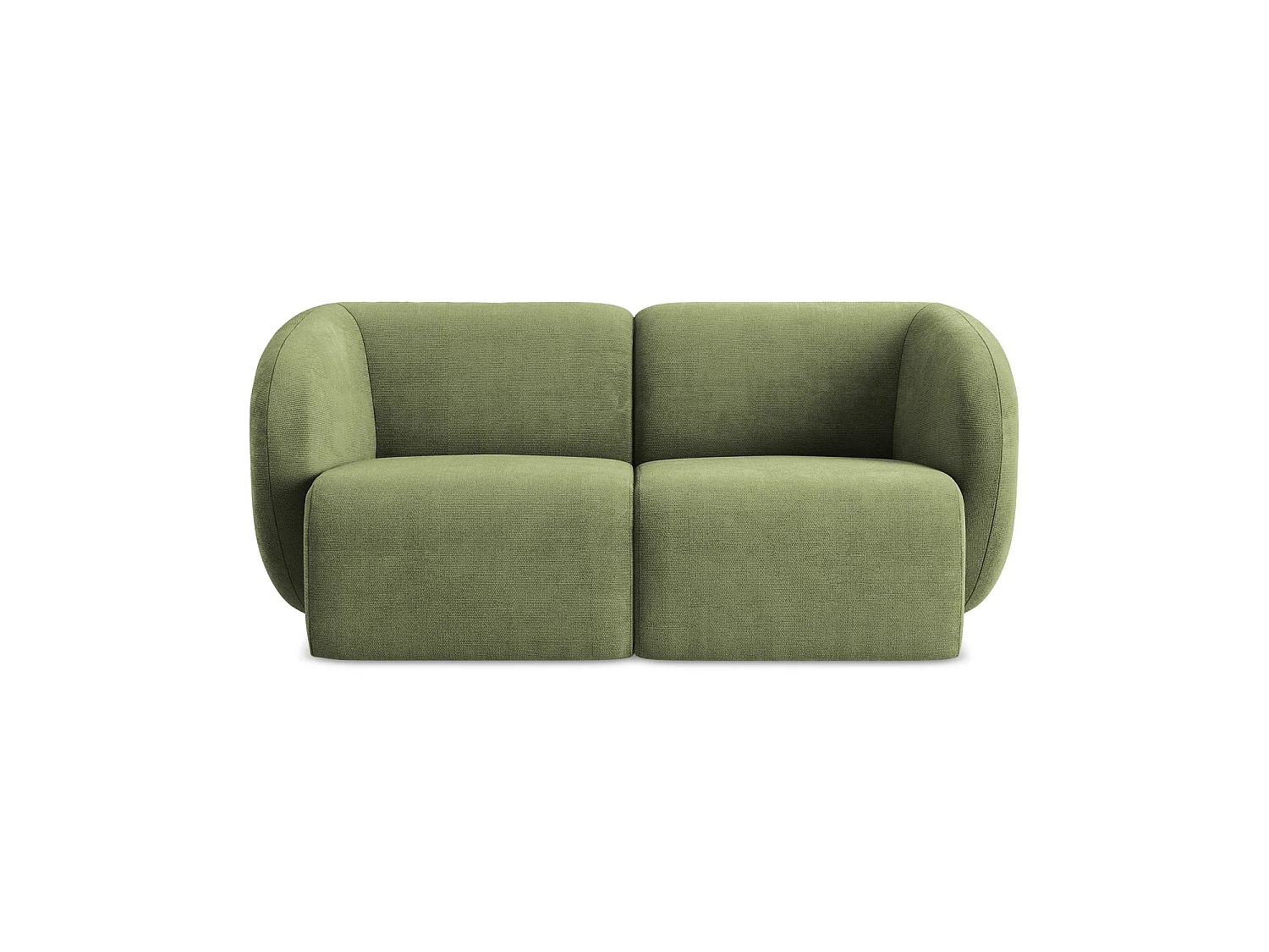 Modułowa sofa 2-osobowa - z tkaniny szenilowej - zielony - CERVO
