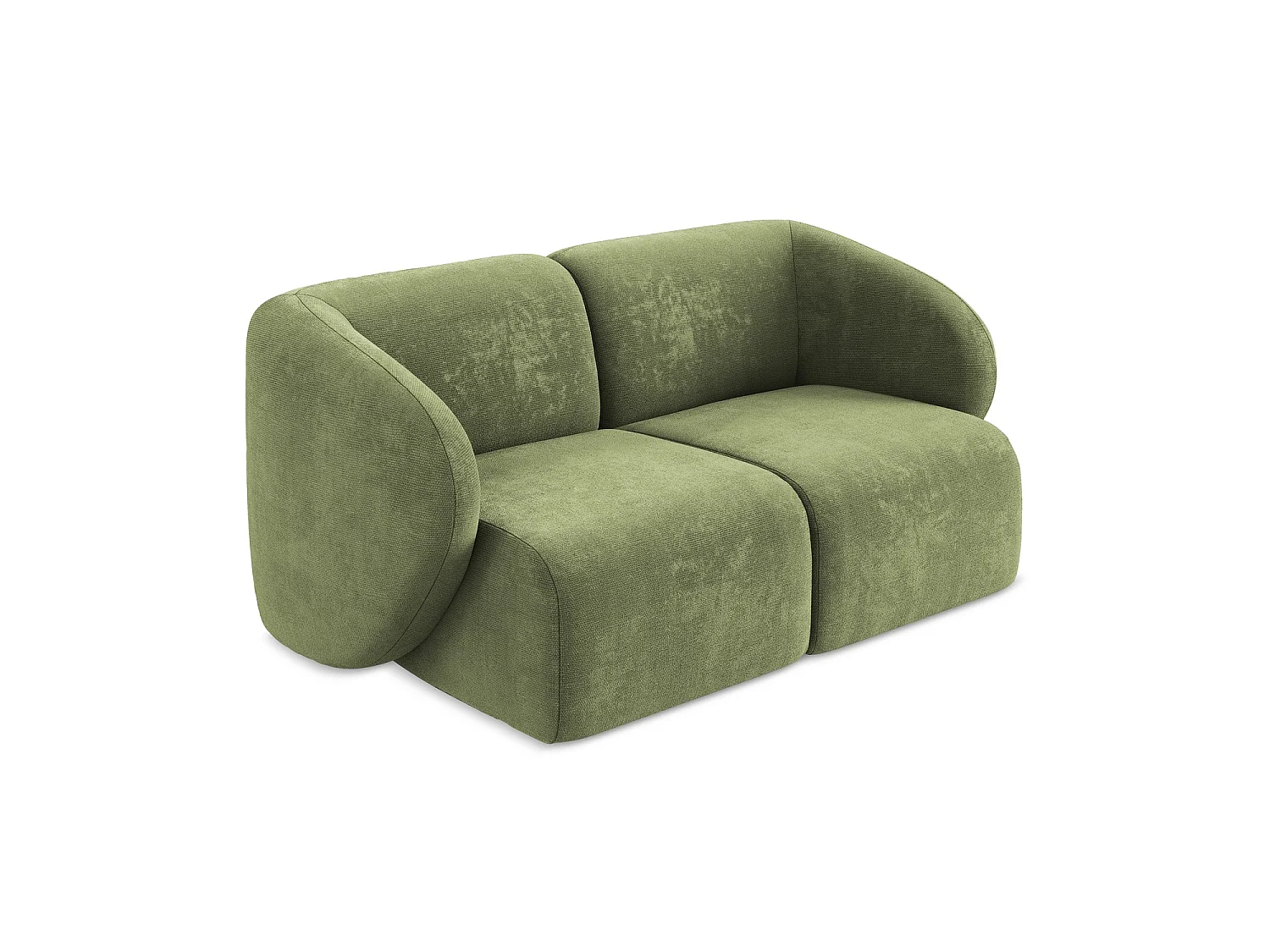 Modułowa sofa 2-osobowa - z tkaniny szenilowej - zielony - CERVO