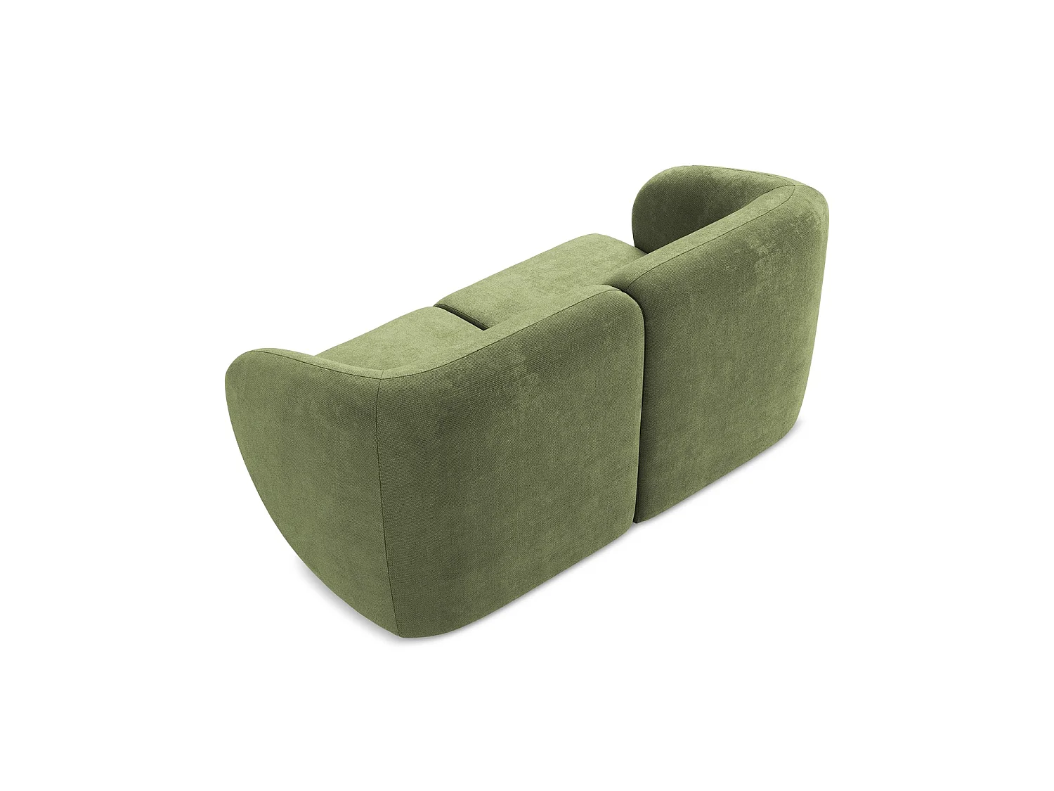 Modułowa sofa 2-osobowa - z tkaniny szenilowej - zielony - CERVO