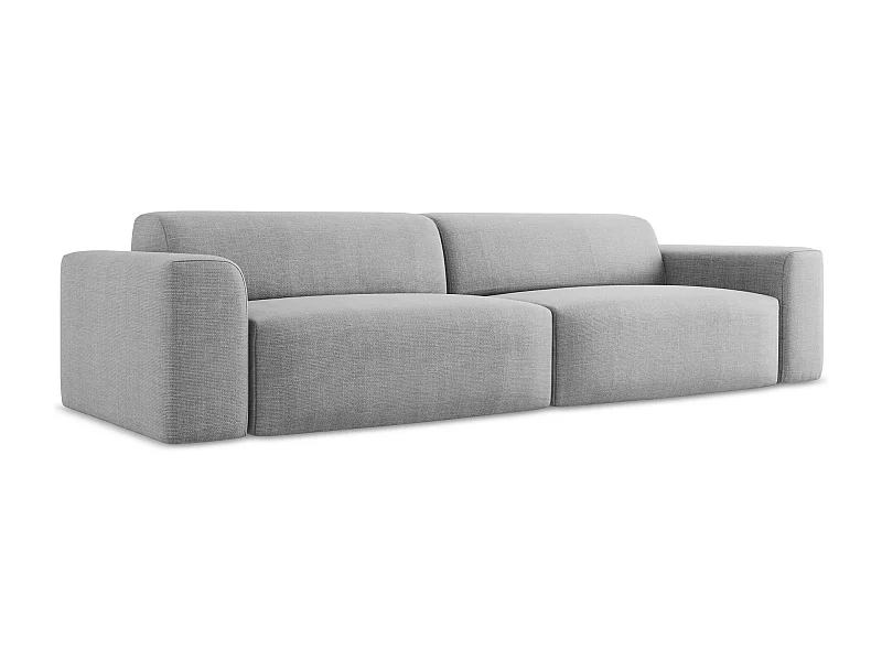 Modulares 4-Sitzer Sofa - - Strukturstoff - Hellgrau - KELI