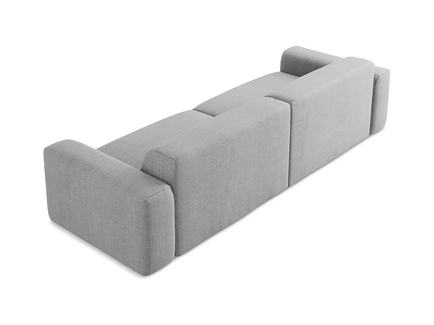 Vierzits modulaire bank van lichtgrijs textuurstof - KELI