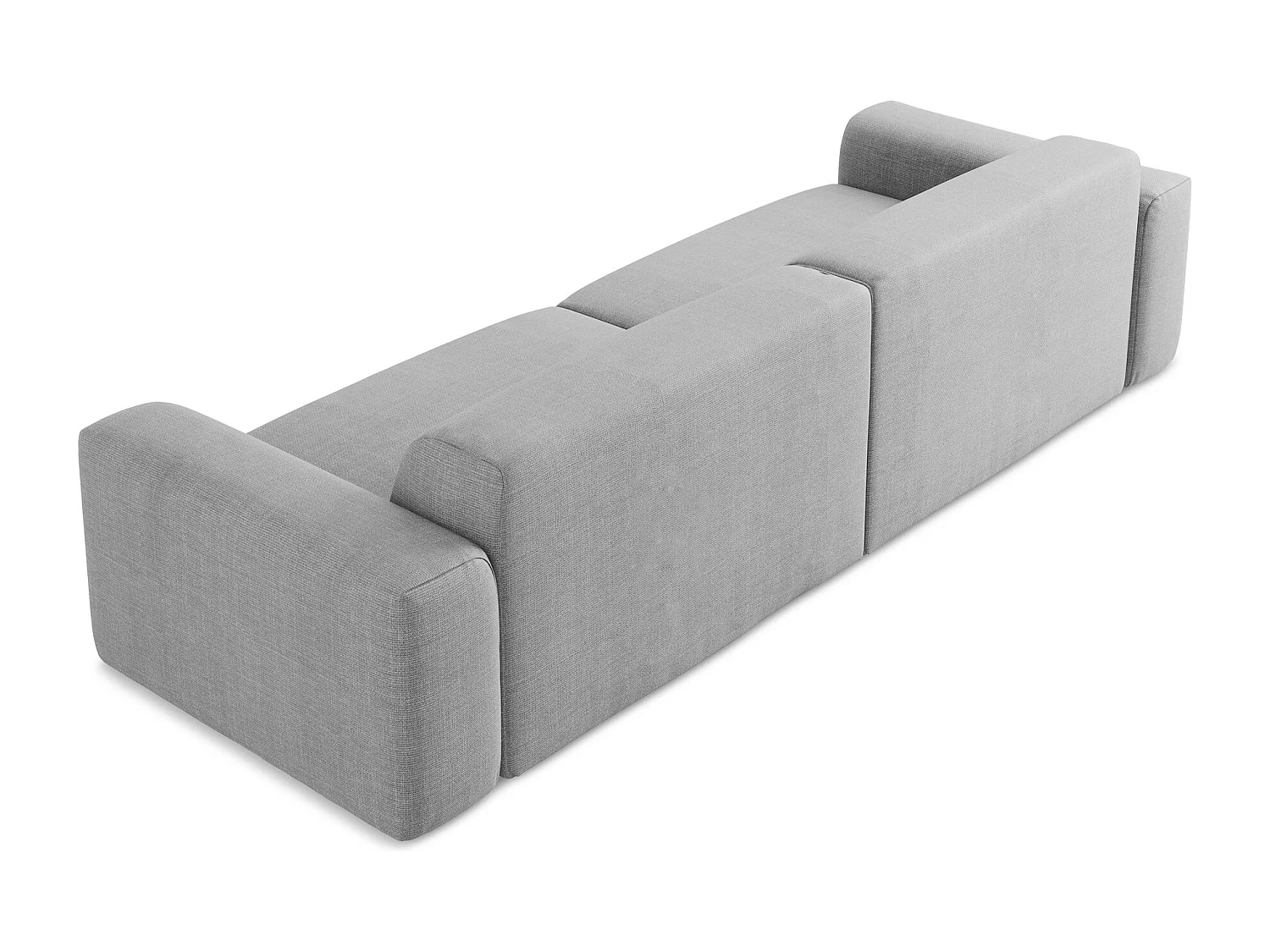 Canapé modulable 4 places en tissu texturé - gris clair - KELI