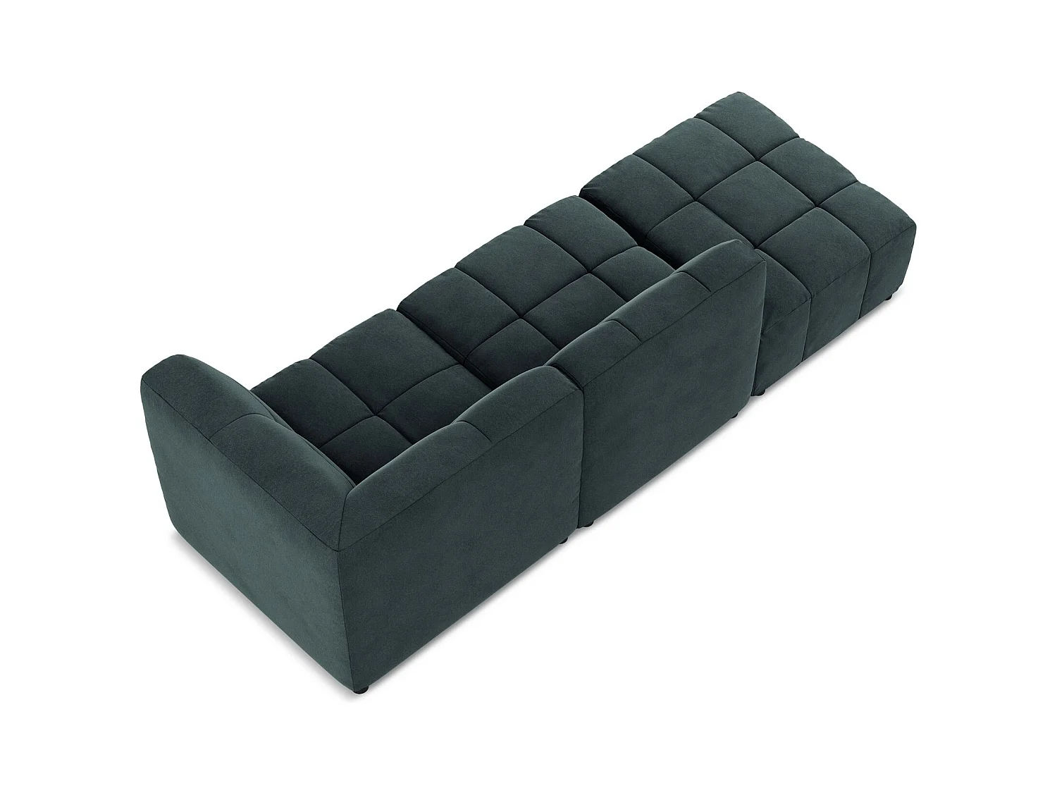 Canapé d'angle 3 places modulaire gauche en velours - marin - ALOHA