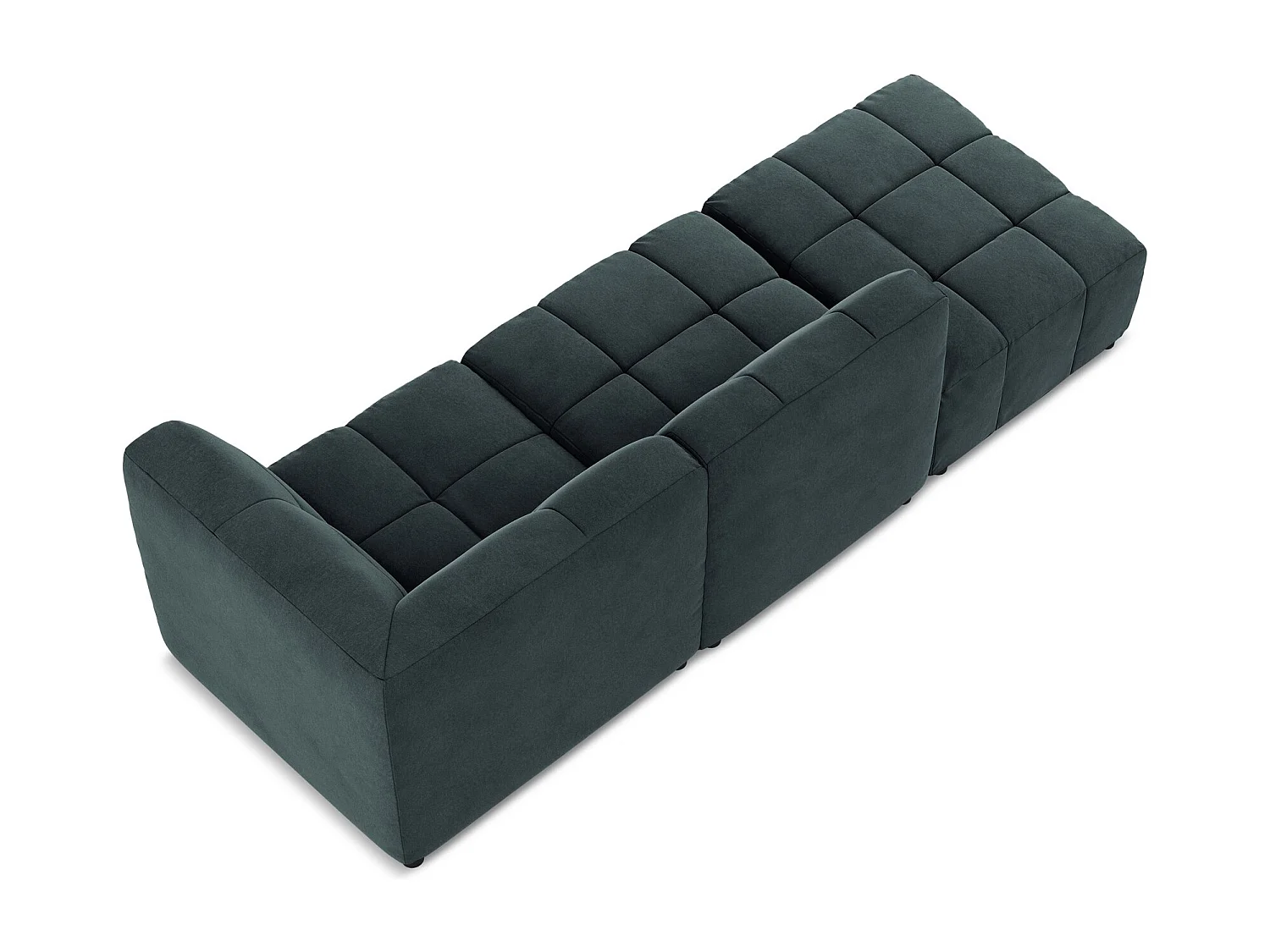 Canapé d'angle 3 places modulaire gauche en velours - marin - ALOHA