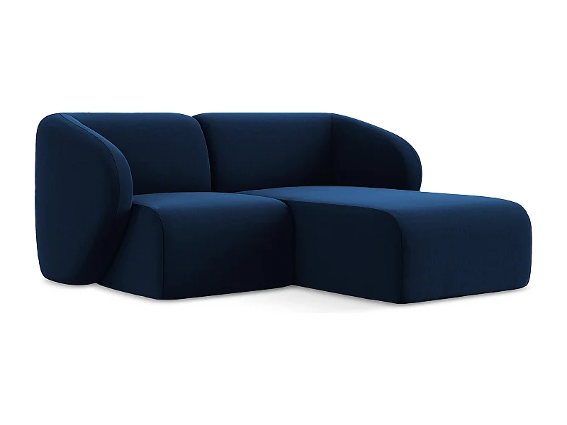 Modulaire hoekbank rechts van koningsblauw velours - LANI