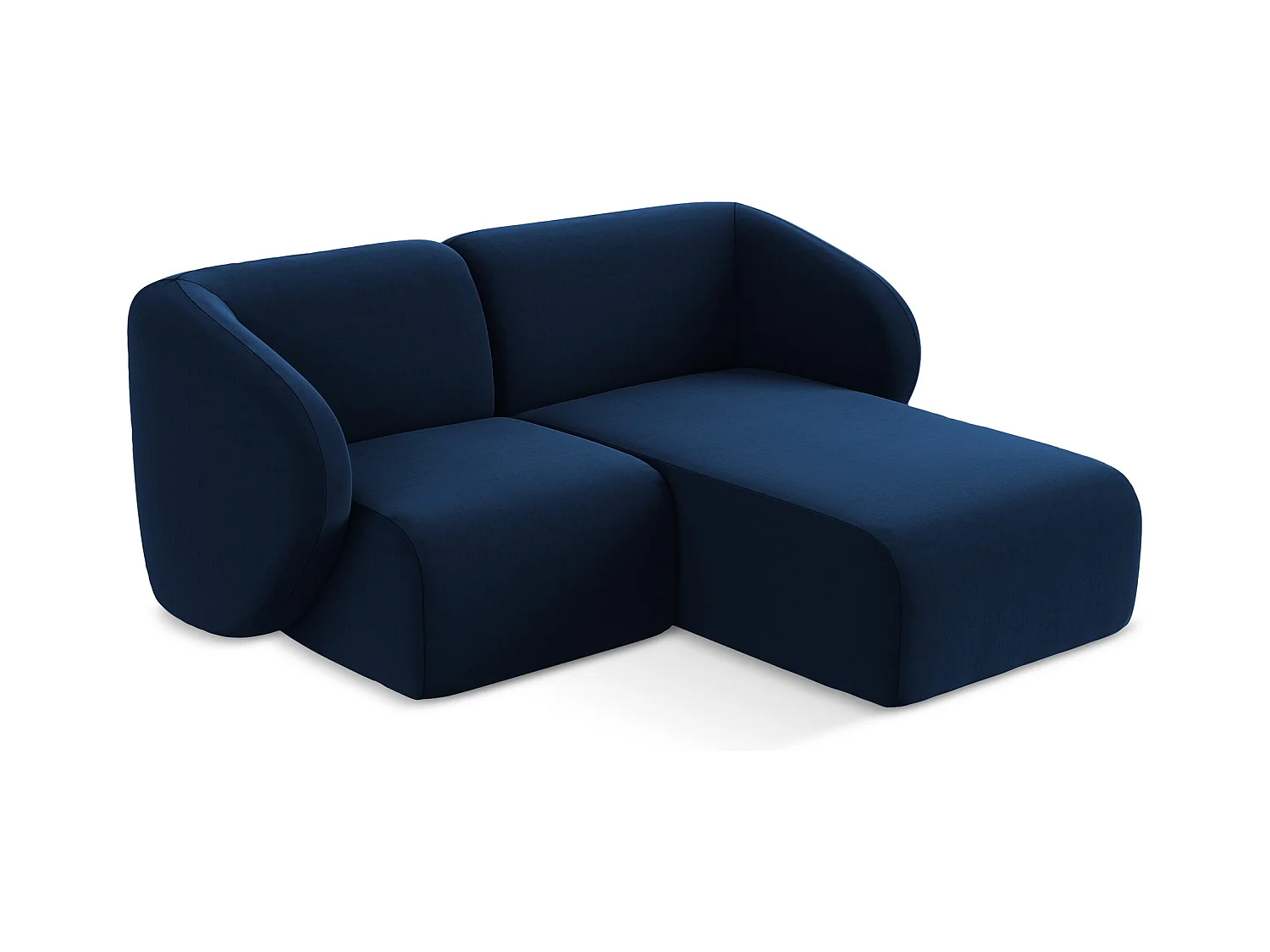 2,5-Sitzer Modulares Ecksofa - Ecke Rechts - Samt - Königsblau - LANI