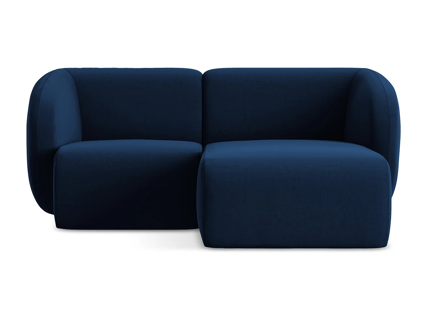 Modulaire hoekbank rechts van koningsblauw velours - LANI