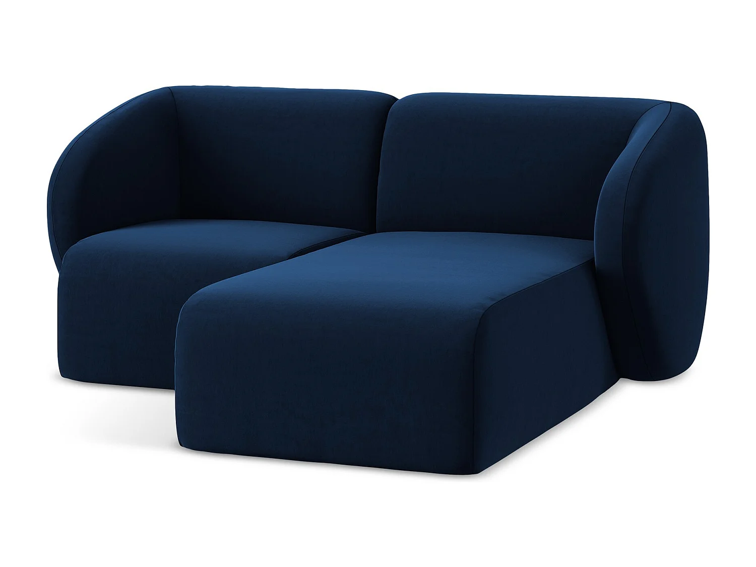 Modulaire hoekbank rechts van koningsblauw velours - LANI