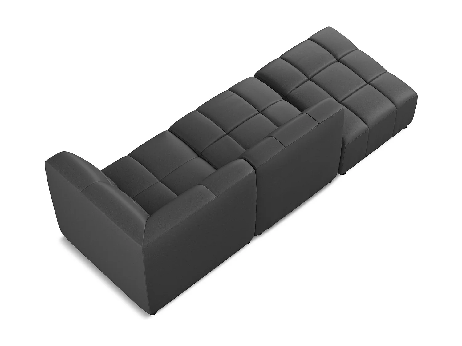 Narożnik lewostronny - ze skóry syntetycznej - szary - ALOHA