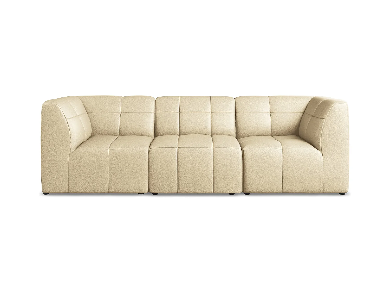 Modulares 3-Sitzer Sofa - - Kunstleder - Beige - ALOHA