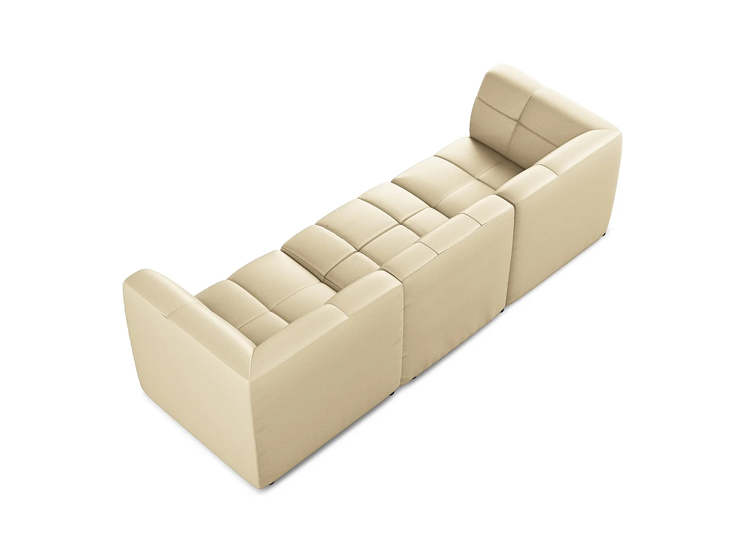 Modulares 3-Sitzer Sofa - - Kunstleder - Beige - ALOHA