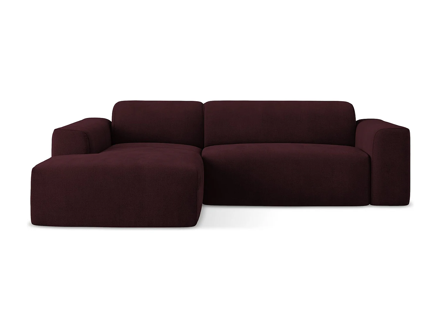 Modulaire hoekbank links van bordeaux textuurstof - KELI