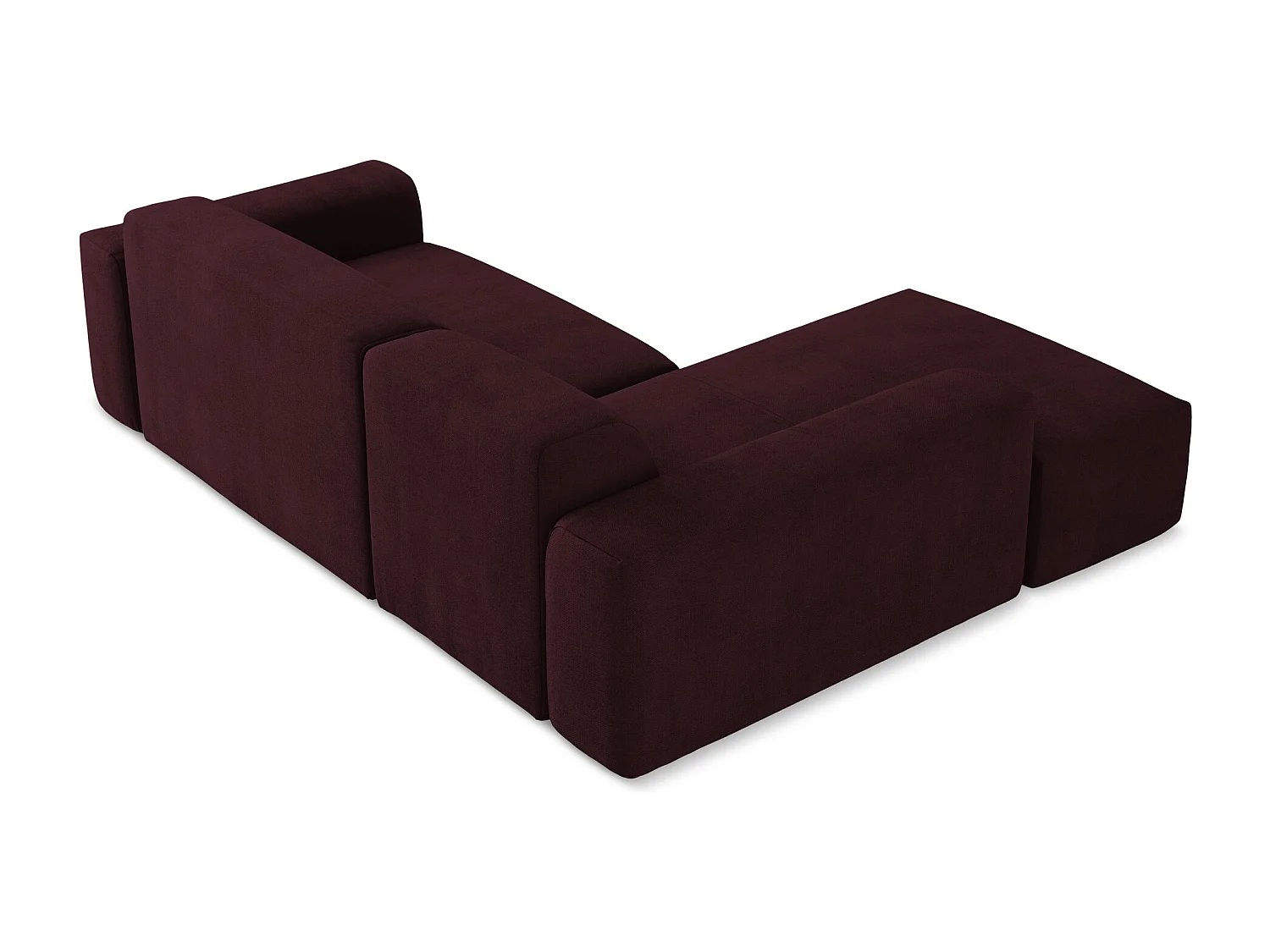 Modulaire hoekbank links van bordeaux textuurstof - KELI