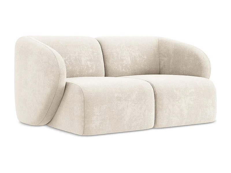 Modułowa sofa 2-osobowa - z tkaniny szenilowej - jasny beż - LANI