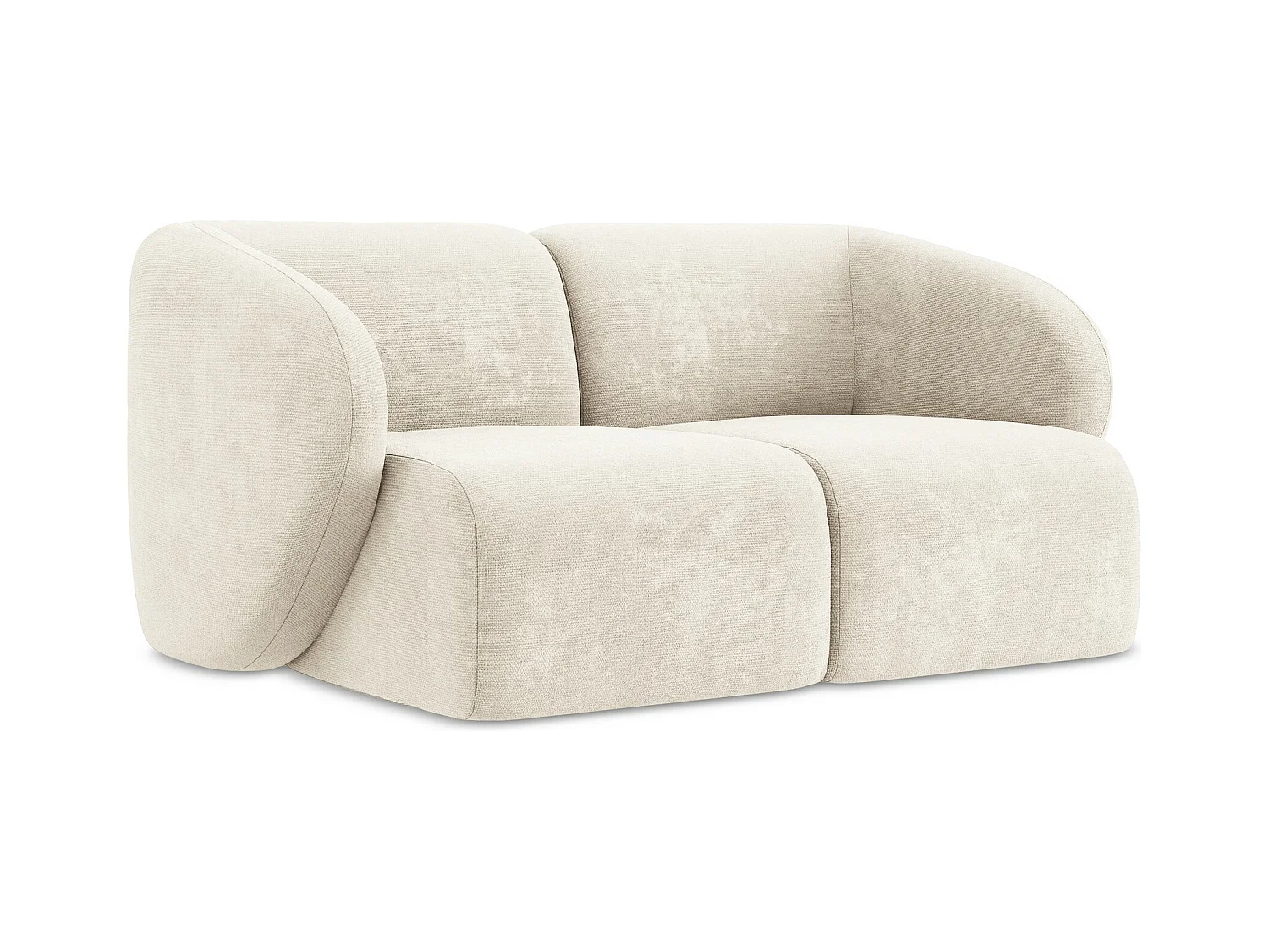 Canapé modulable 2 places en tissu chenille - beige clair - LANI