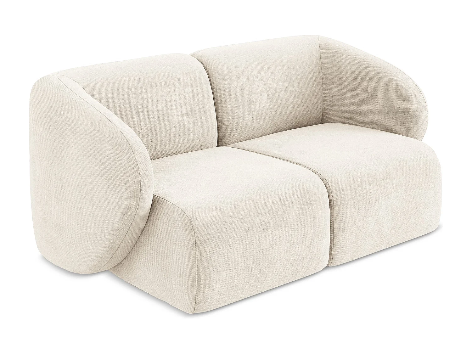 Canapé modulable 2 places en tissu chenille - beige clair - LANI