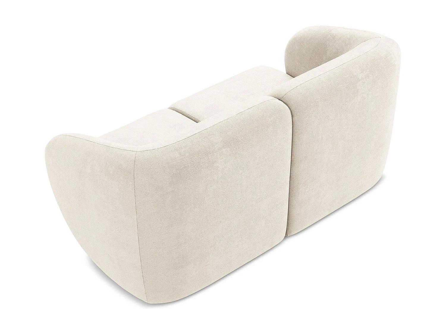 2-Sitzer Sofa - - Chenille - Hell beige - LANI