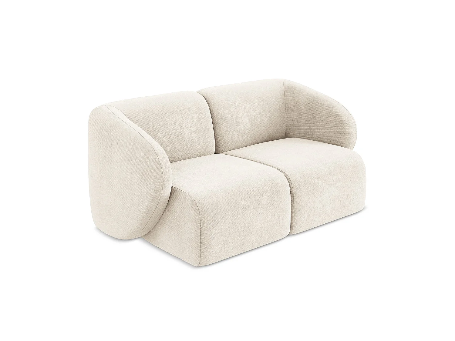 2-Sitzer Sofa - - Chenille - Hell beige - CERVO