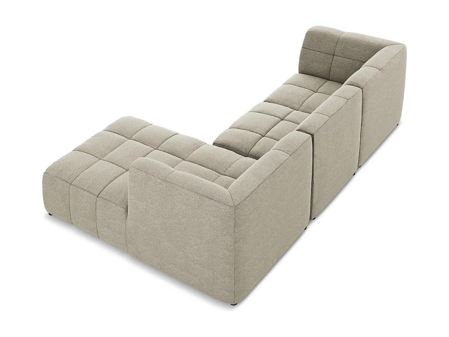 Modulaire hoekbank rechts van taupe bouclé - ALOHA