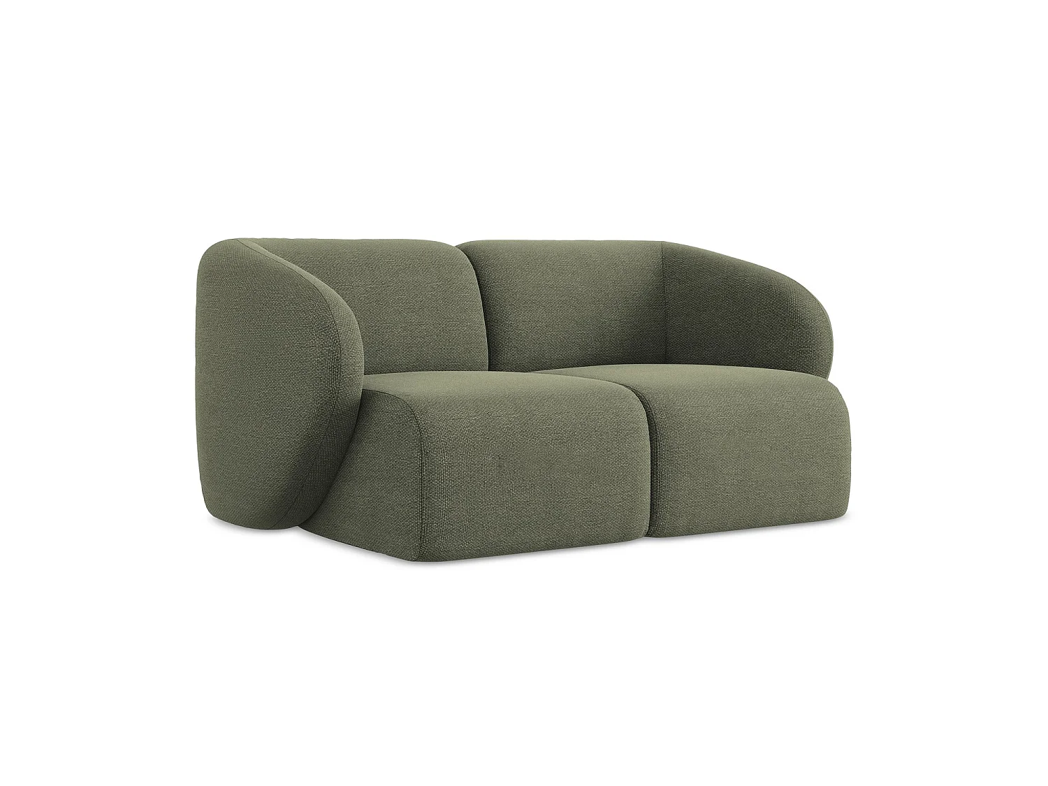 Tweezits modulaire bank van olijf bouclé - CERVO