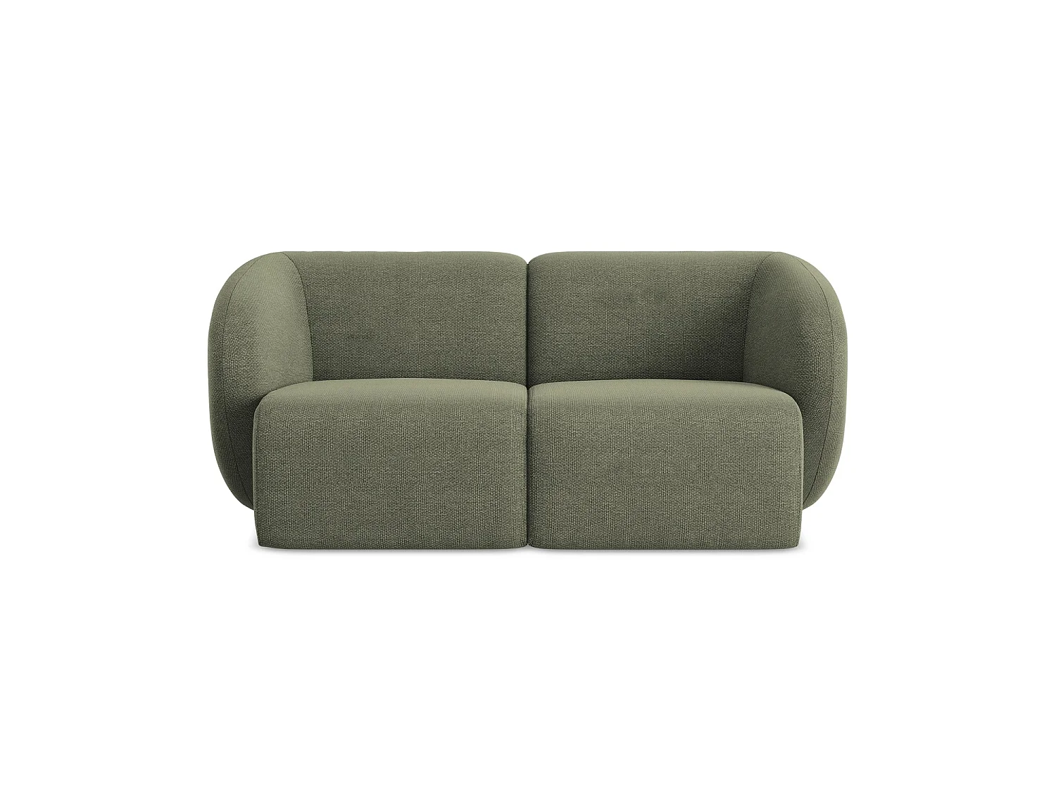 Tweezits modulaire bank van olijf bouclé - CERVO