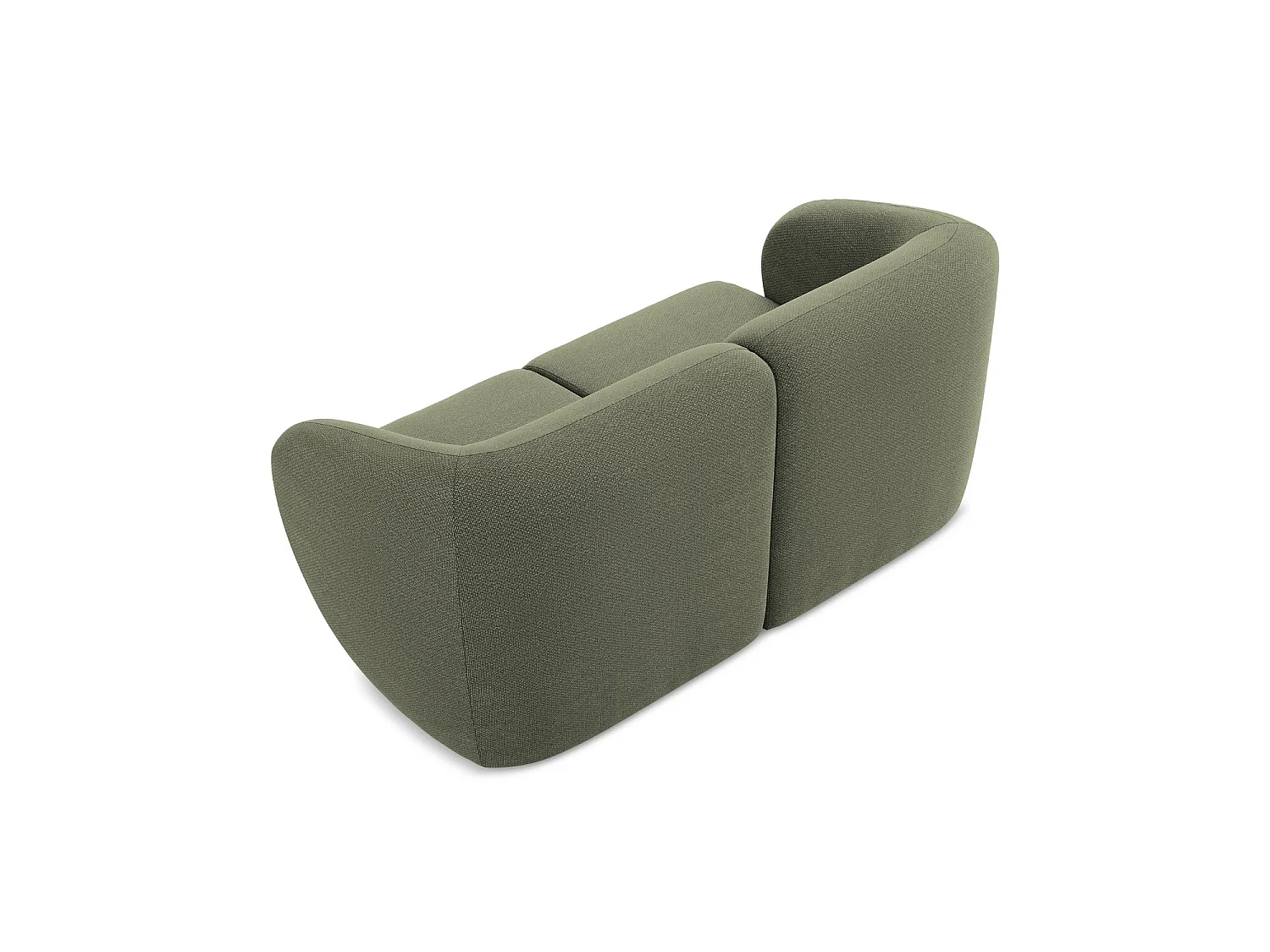Tweezits modulaire bank van olijf bouclé - CERVO